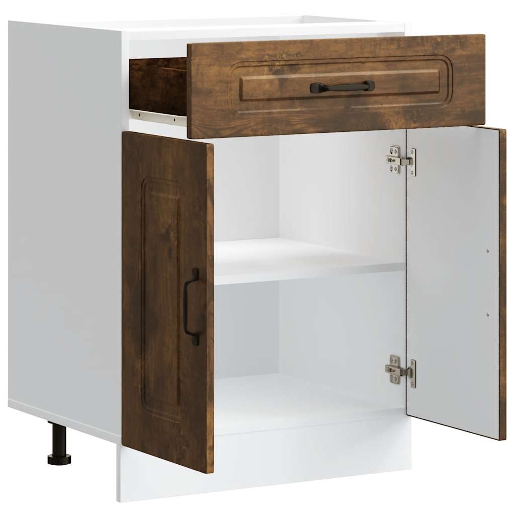 Onderkast Kalmar bewerkt hout gerookt eikenkleurig is nu te koop bij PeponiXL, paradijselijk wonen!