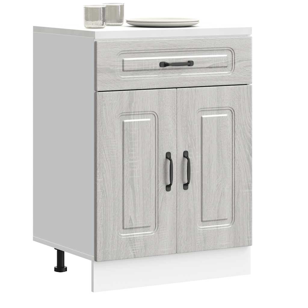 Onderkast Kalmar bewerkt hout grijs sonoma eiken is nu te koop bij PeponiXL, paradijselijk wonen!