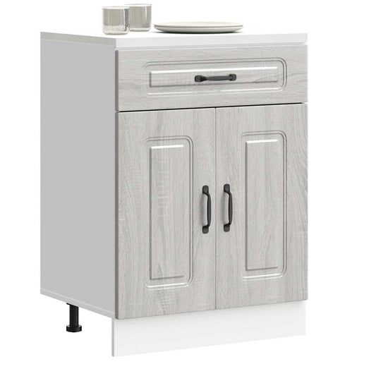 Onderkast Kalmar bewerkt hout grijs sonoma eiken is nu te koop bij PeponiXL, paradijselijk wonen!