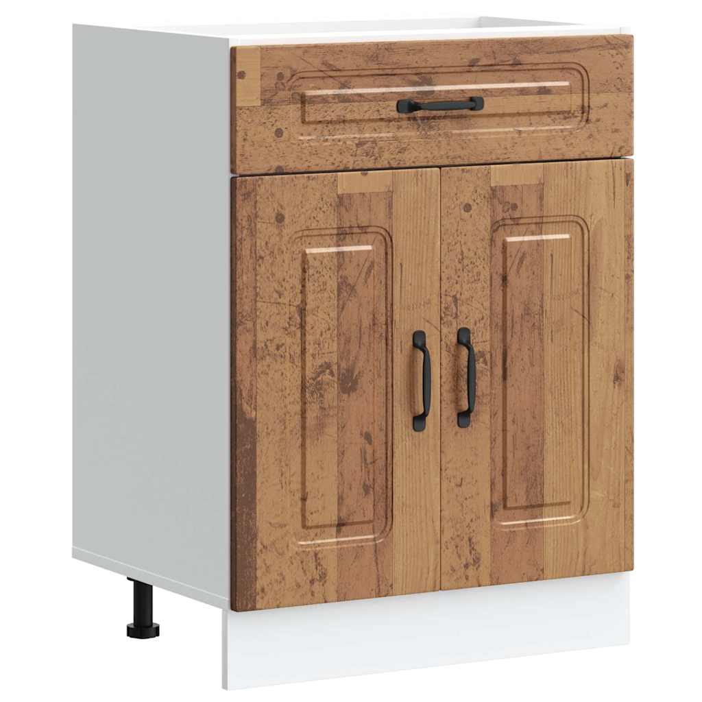 Onderkast Kalmar bewerkt hout oud houtkleurig is nu te koop bij PeponiXL, paradijselijk wonen!