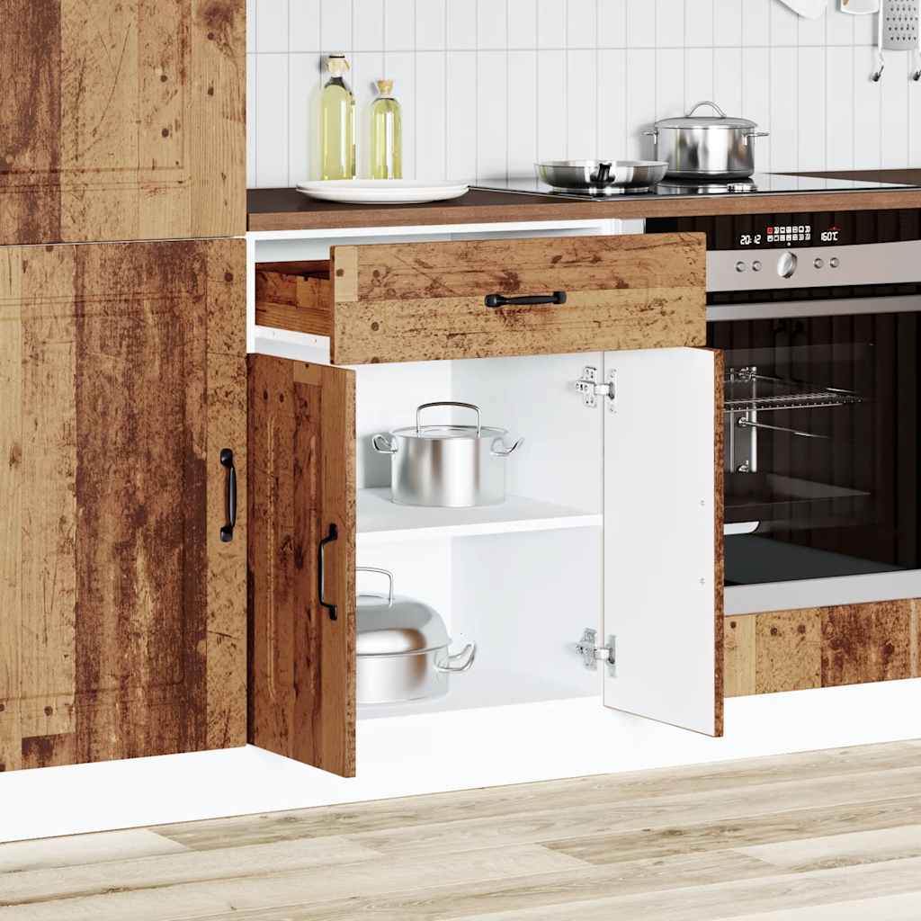 Onderkast Kalmar bewerkt hout oud houtkleurig is nu te koop bij PeponiXL, paradijselijk wonen!