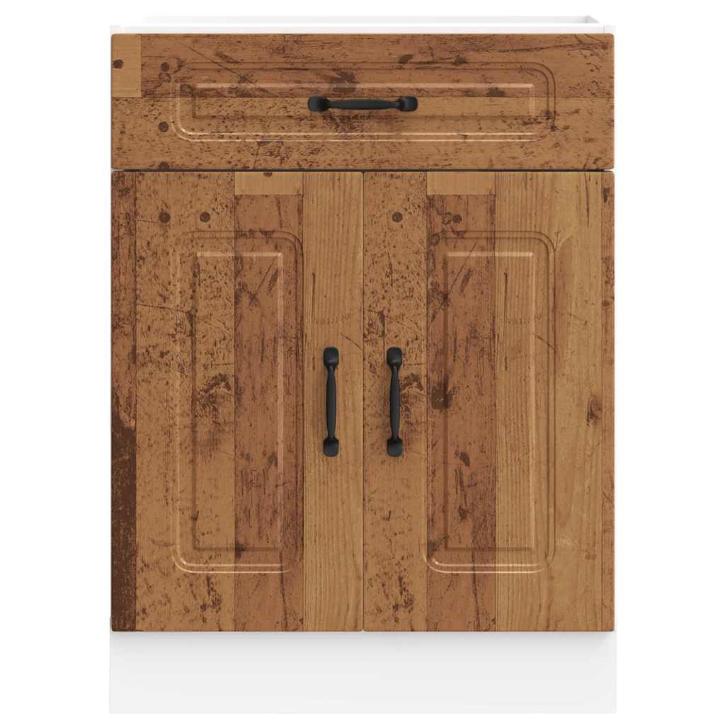 Onderkast Kalmar bewerkt hout oud houtkleurig is nu te koop bij PeponiXL, paradijselijk wonen!
