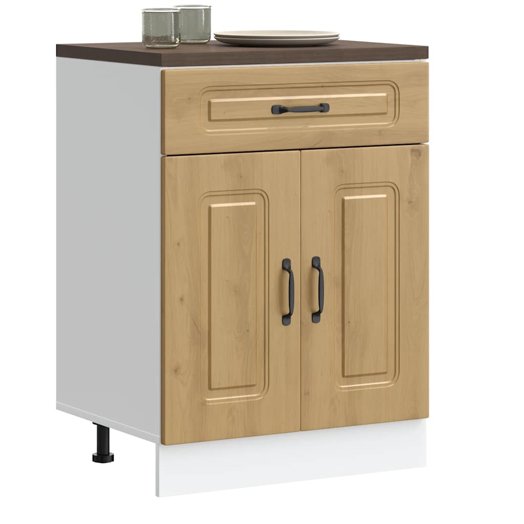 Onderkast Kalmar bewerkt hout artisanaal eikenkleur is nu te koop bij PeponiXL, paradijselijk wonen!