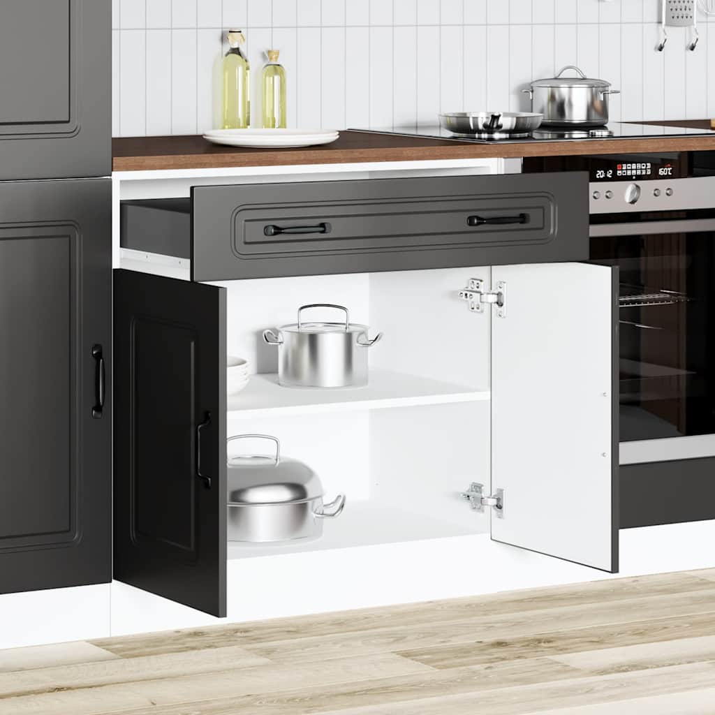 Onderkast Kalmar bewerkt hout zwart is nu te koop bij PeponiXL, paradijselijk wonen!