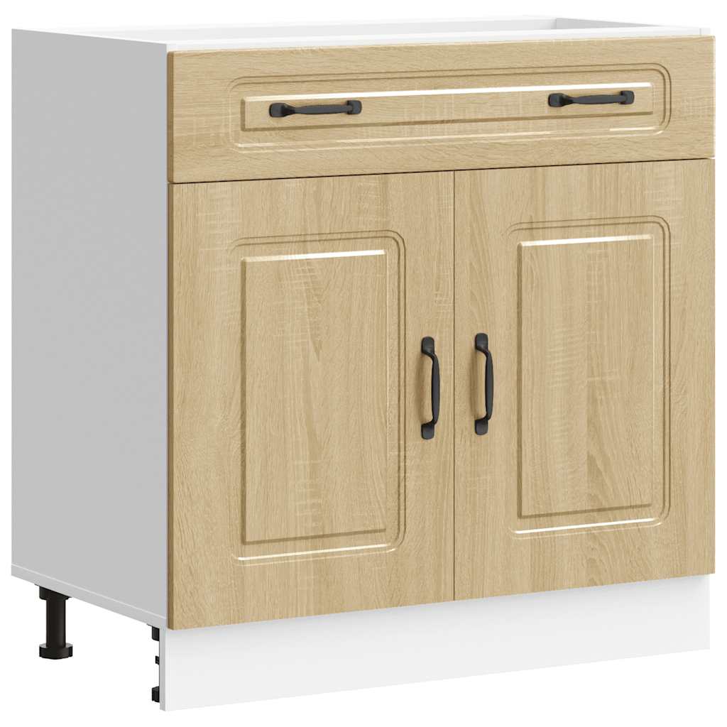 Onderkast Kalmar bewerkt hout sonoma eikenkleurig is nu te koop bij PeponiXL, paradijselijk wonen!