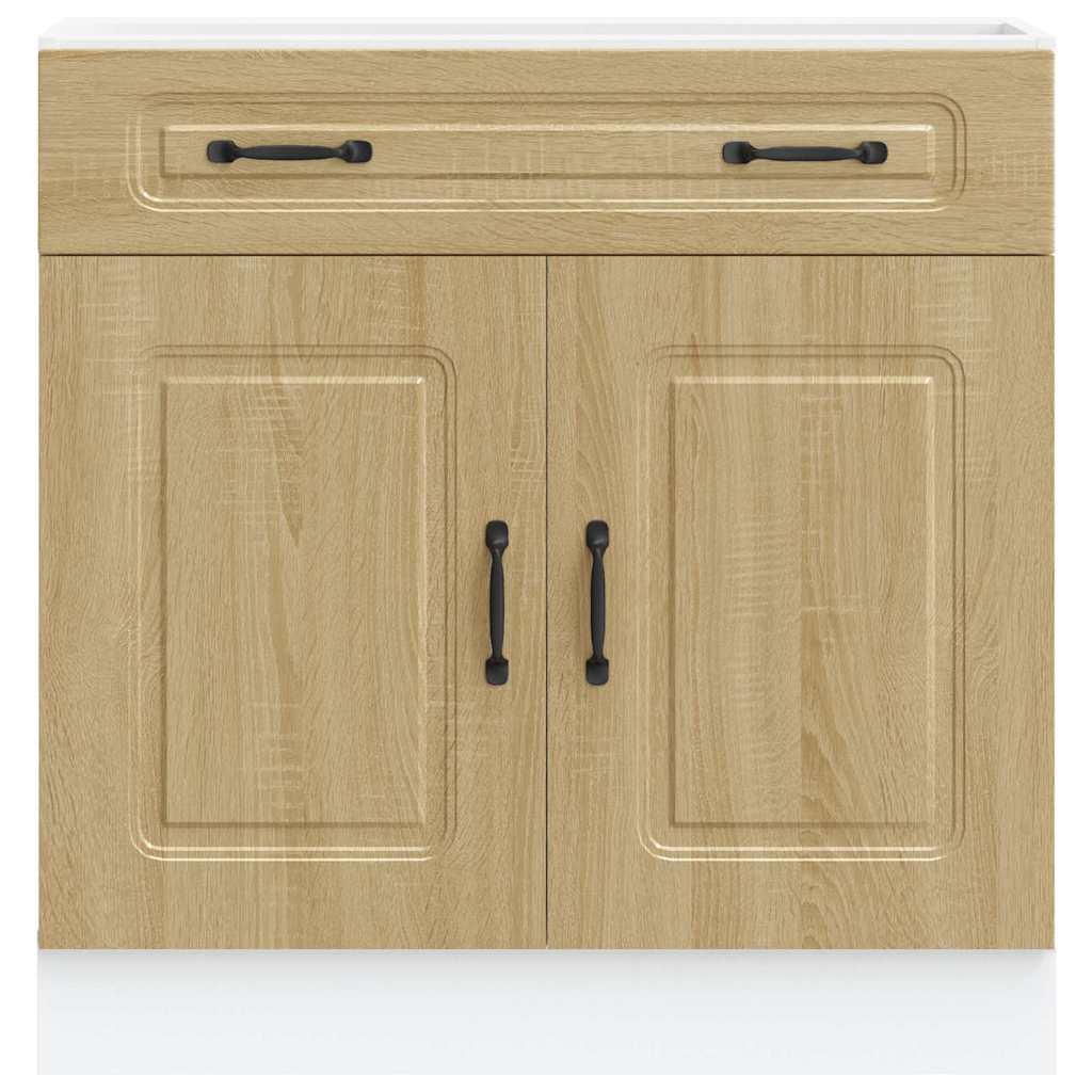 Onderkast Kalmar bewerkt hout sonoma eikenkleurig is nu te koop bij PeponiXL, paradijselijk wonen!