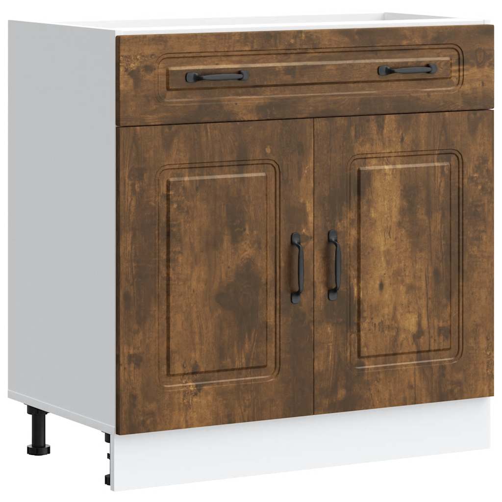 Onderkast Kalmar bewerkt hout gerookt eikenkleurig is nu te koop bij PeponiXL, paradijselijk wonen!