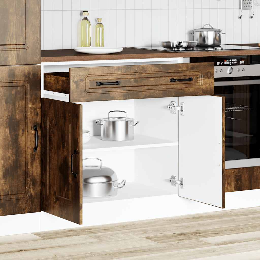 Onderkast Kalmar bewerkt hout gerookt eikenkleurig is nu te koop bij PeponiXL, paradijselijk wonen!