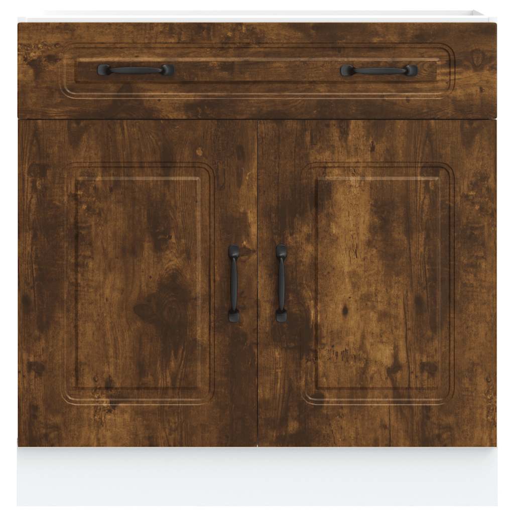 Onderkast Kalmar bewerkt hout gerookt eikenkleurig is nu te koop bij PeponiXL, paradijselijk wonen!