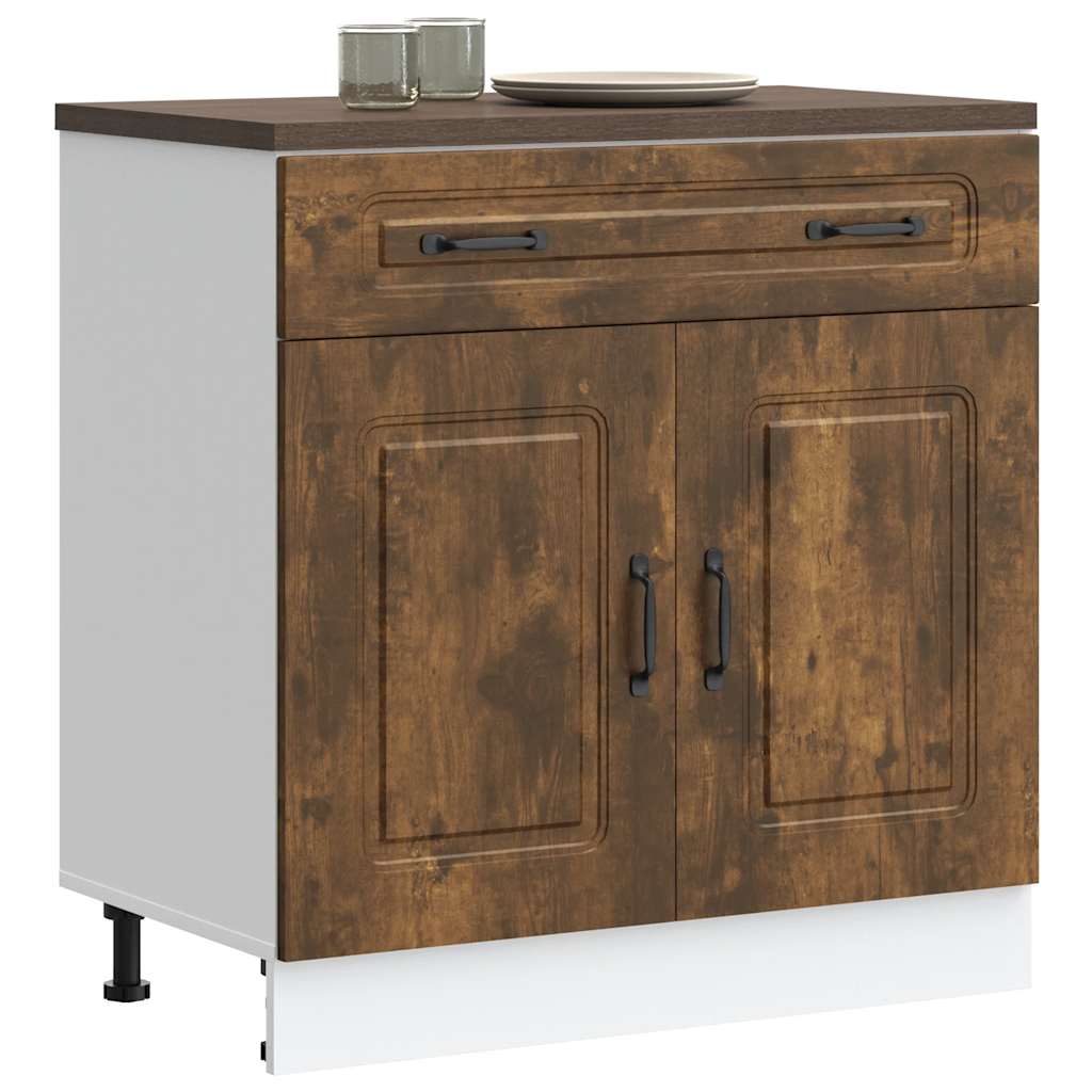 Onderkast Kalmar bewerkt hout gerookt eikenkleurig is nu te koop bij PeponiXL, paradijselijk wonen!