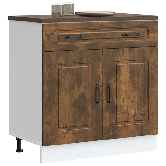 Onderkast Kalmar bewerkt hout gerookt eikenkleurig is nu te koop bij PeponiXL, paradijselijk wonen!