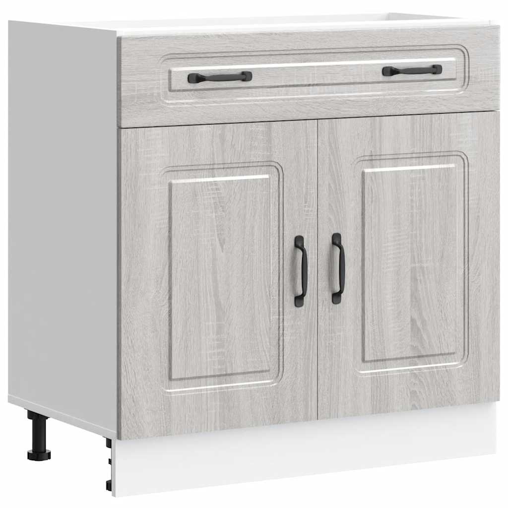 Onderkast Kalmar bewerkt hout grijs sonoma eiken is nu te koop bij PeponiXL, paradijselijk wonen!