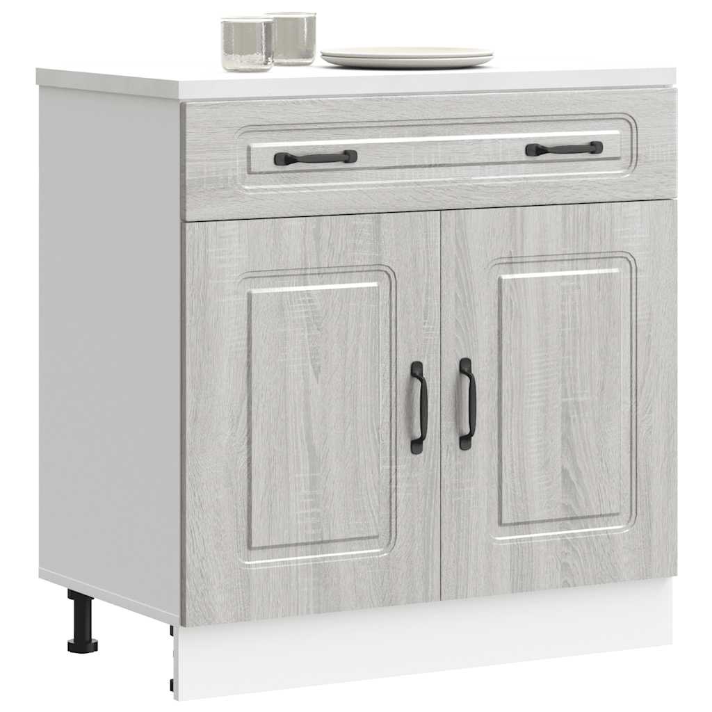 Onderkast Kalmar bewerkt hout grijs sonoma eiken is nu te koop bij PeponiXL, paradijselijk wonen!