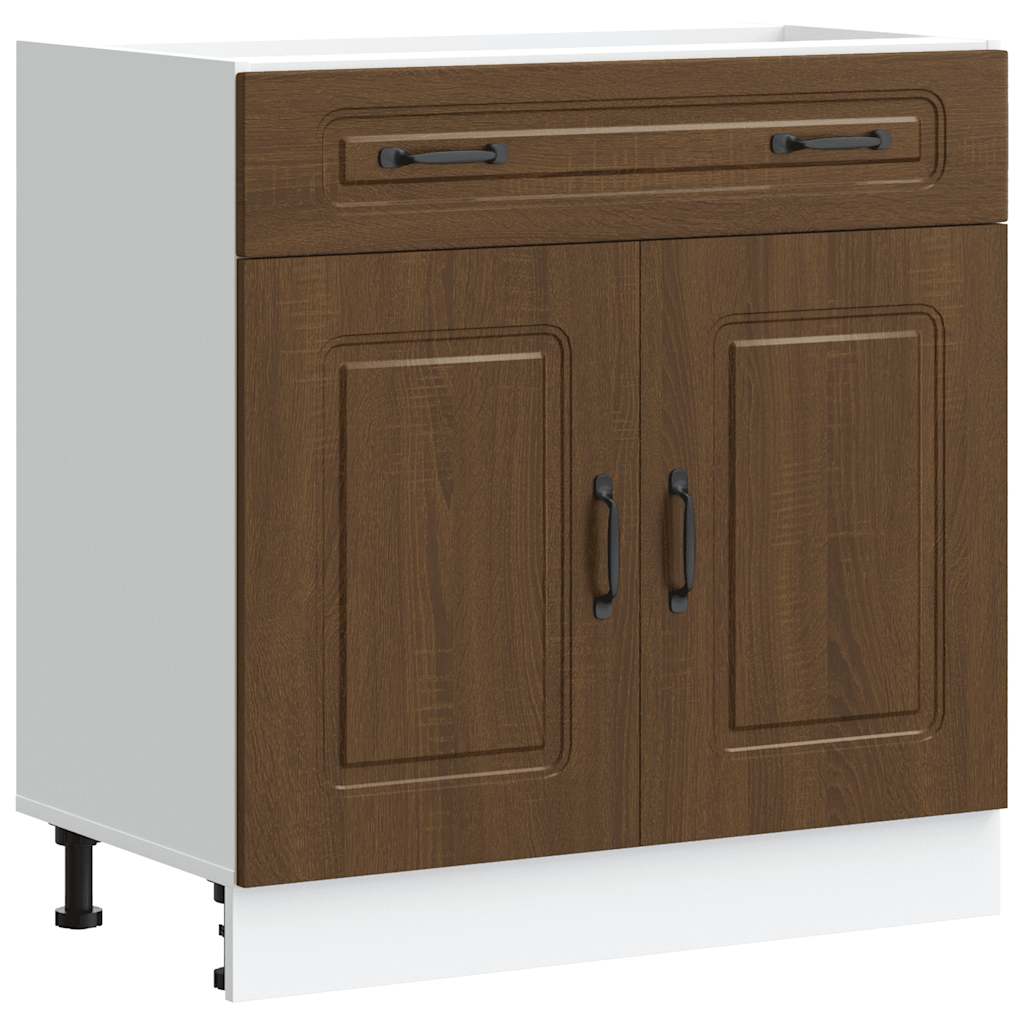 Onderkast Kalmar bewerkt hout bruin eikenkleur is nu te koop bij PeponiXL, paradijselijk wonen!