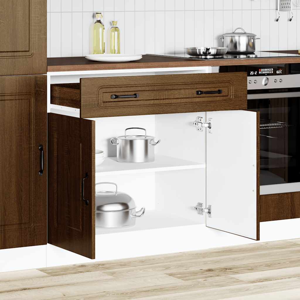 Onderkast Kalmar bewerkt hout bruin eikenkleur is nu te koop bij PeponiXL, paradijselijk wonen!