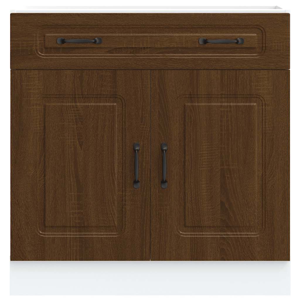 Onderkast Kalmar bewerkt hout bruin eikenkleur is nu te koop bij PeponiXL, paradijselijk wonen!