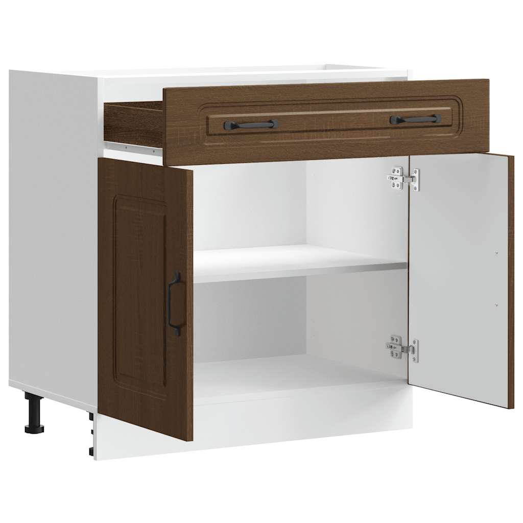 Onderkast Kalmar bewerkt hout bruin eikenkleur is nu te koop bij PeponiXL, paradijselijk wonen!