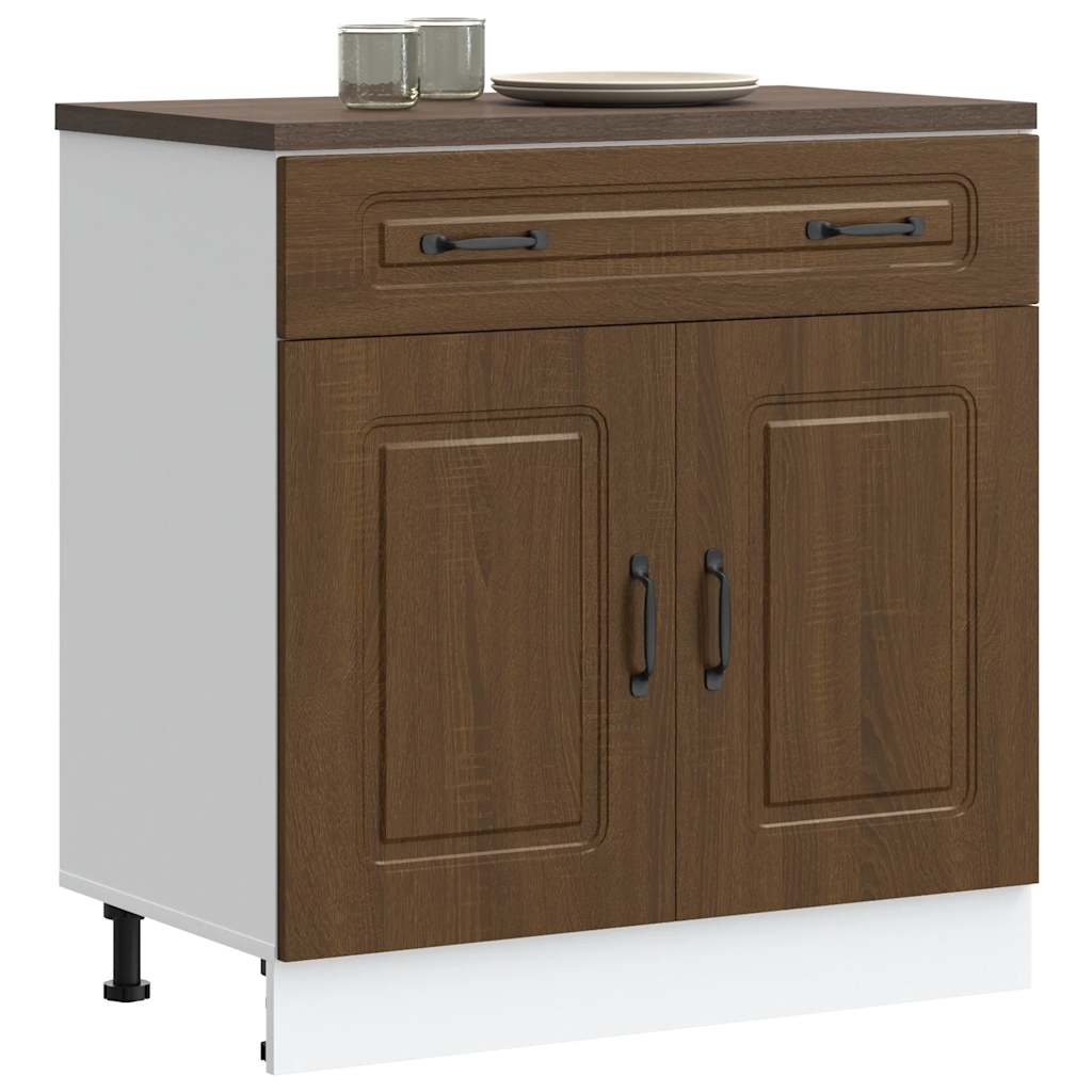 Onderkast Kalmar bewerkt hout bruin eikenkleur is nu te koop bij PeponiXL, paradijselijk wonen!