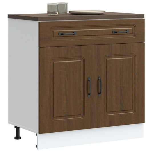 Onderkast Kalmar bewerkt hout bruin eikenkleur is nu te koop bij PeponiXL, paradijselijk wonen!