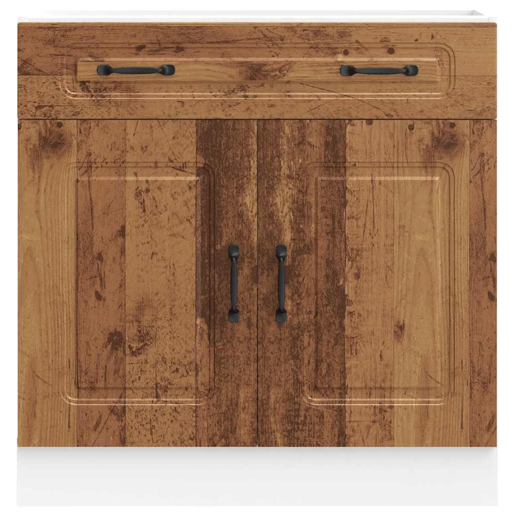 Onderkast Kalmar bewerkt hout oud houtkleurig is nu te koop bij PeponiXL, paradijselijk wonen!