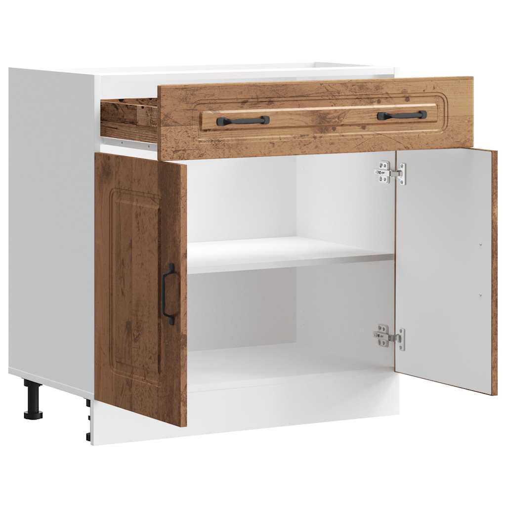 Onderkast Kalmar bewerkt hout oud houtkleurig is nu te koop bij PeponiXL, paradijselijk wonen!