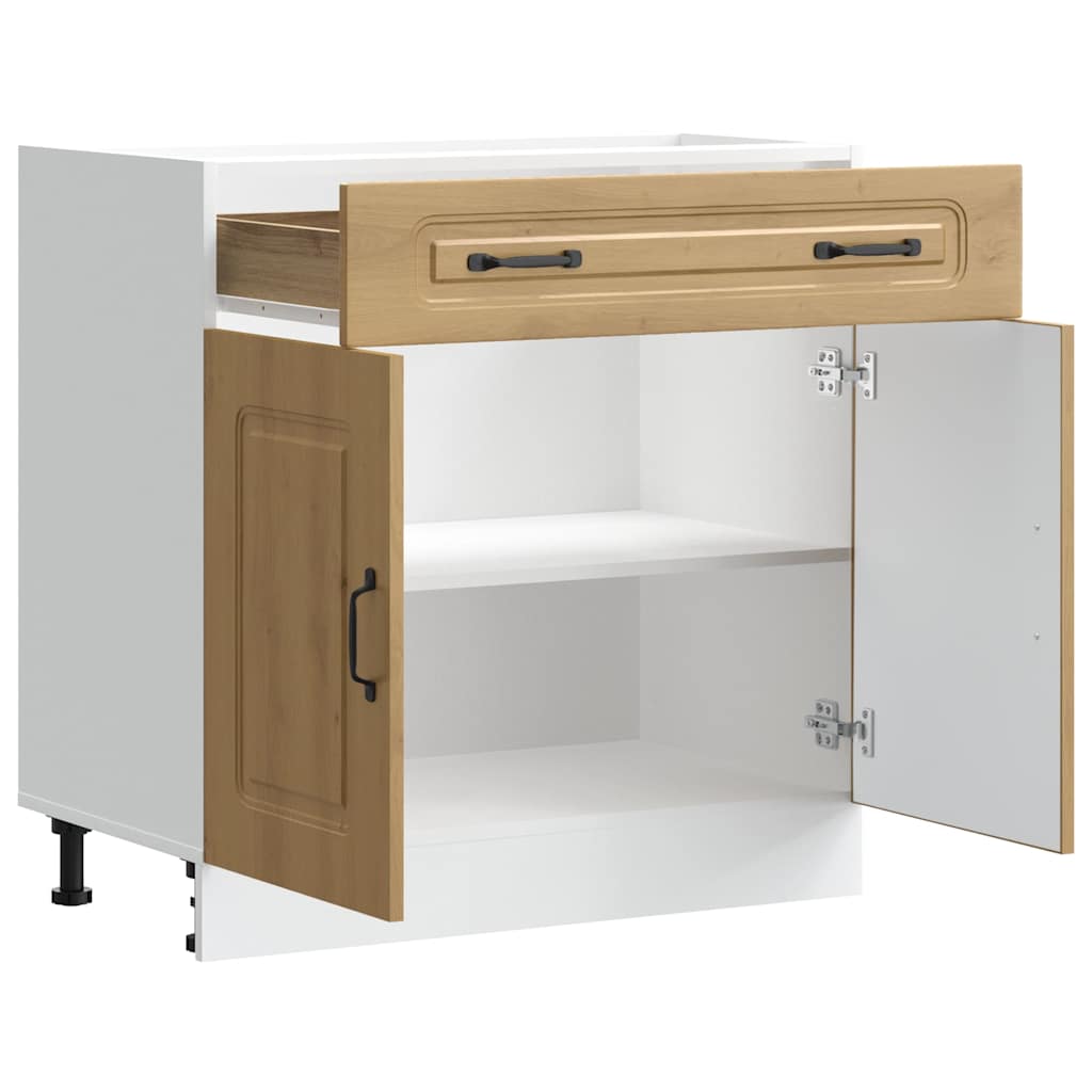 Onderkast Kalmar bewerkt hout artisanaal eikenkleur is nu te koop bij PeponiXL, paradijselijk wonen!