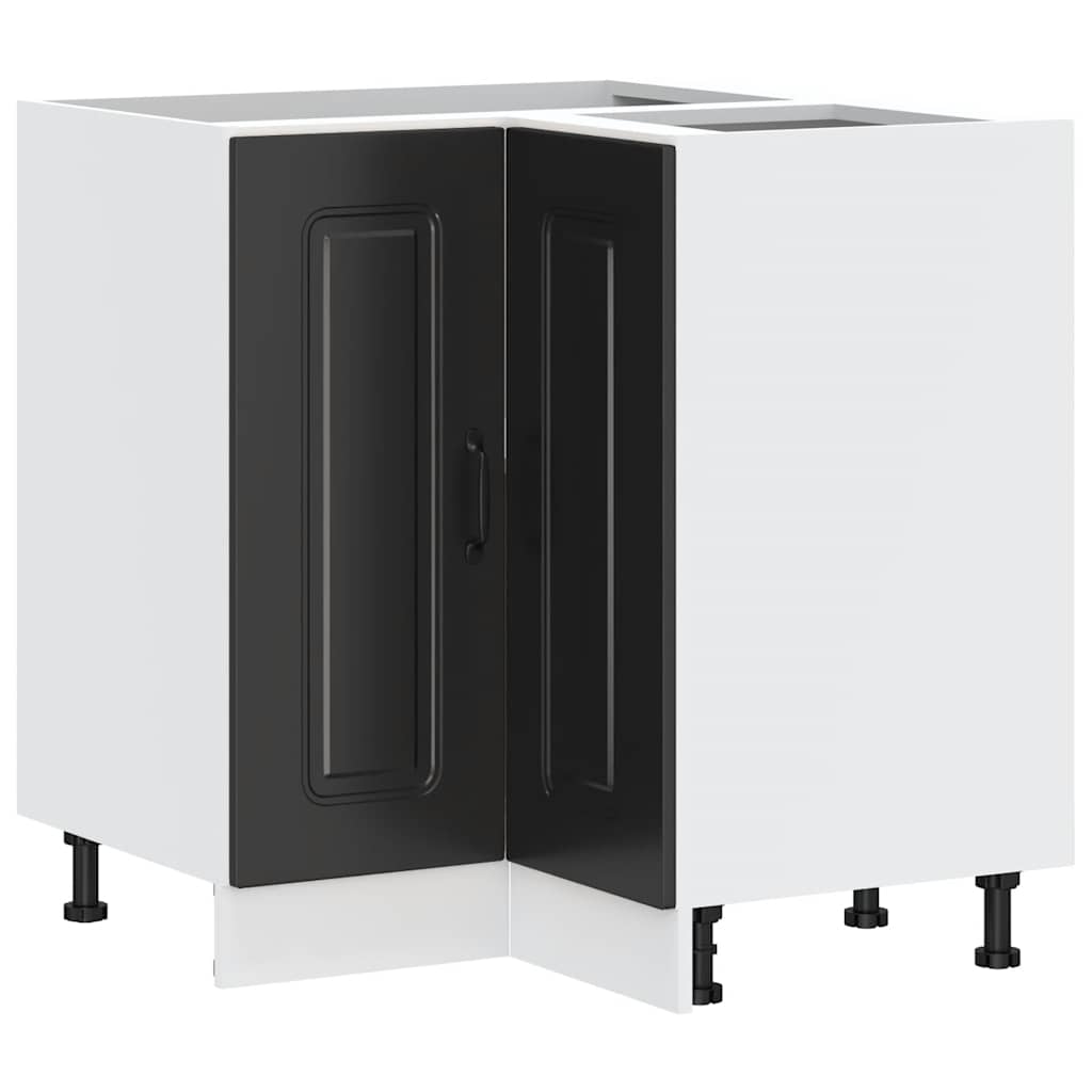 Hoekkeukenonderkast Kalmar bewerkt hout zwart is nu te koop bij PeponiXL, paradijselijk wonen!