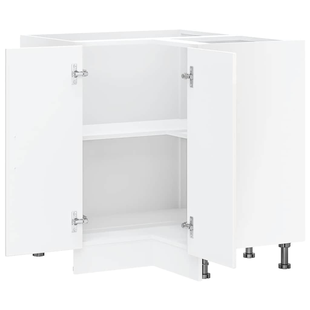 Hoekkeukenonderkast Kalmar bewerkt hout hoogglans wit is nu te koop bij PeponiXL, paradijselijk wonen!
