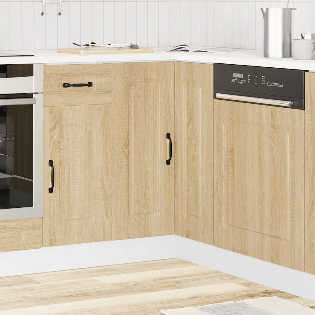 Hoekkeukenonderkast Kalmar bewerkt hout sonoma eikenkleurig is nu te koop bij PeponiXL, paradijselijk wonen!