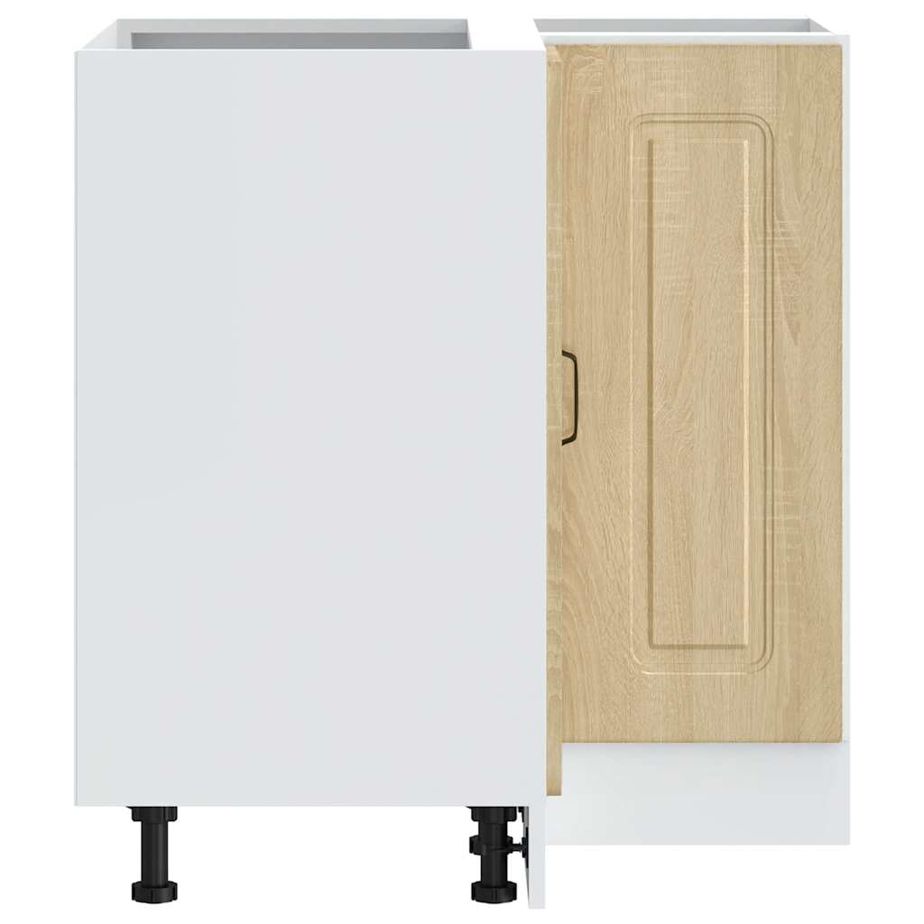 Hoekkeukenonderkast Kalmar bewerkt hout sonoma eikenkleurig is nu te koop bij PeponiXL, paradijselijk wonen!