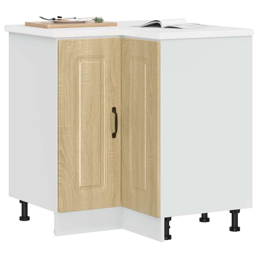 Hoekkeukenonderkast Kalmar bewerkt hout sonoma eikenkleurig is nu te koop bij PeponiXL, paradijselijk wonen!