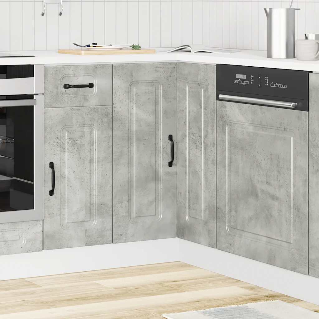 Hoekkeukenonderkast Kalmar bewerkt hout betongrijs is nu te koop bij PeponiXL, paradijselijk wonen!