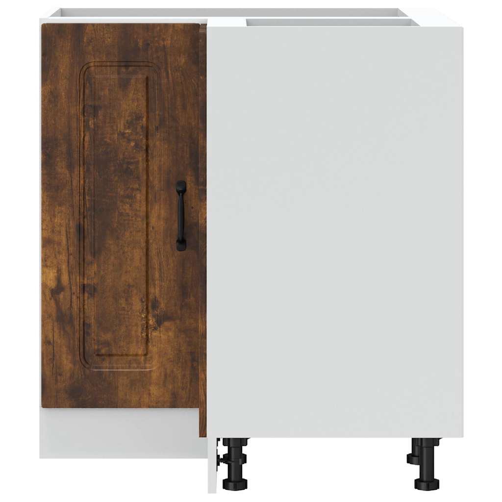 Hoekkeukenonderkast Kalmar bewerkt hout gerookt eikenkleurig is nu te koop bij PeponiXL, paradijselijk wonen!