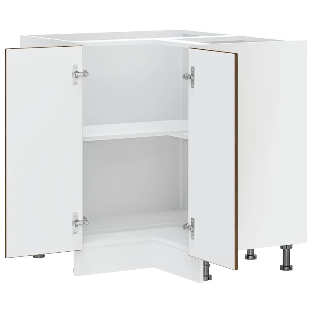 Hoekkeukenonderkast Kalmar bewerkt hout bruin eikenkleur is nu te koop bij PeponiXL, paradijselijk wonen!