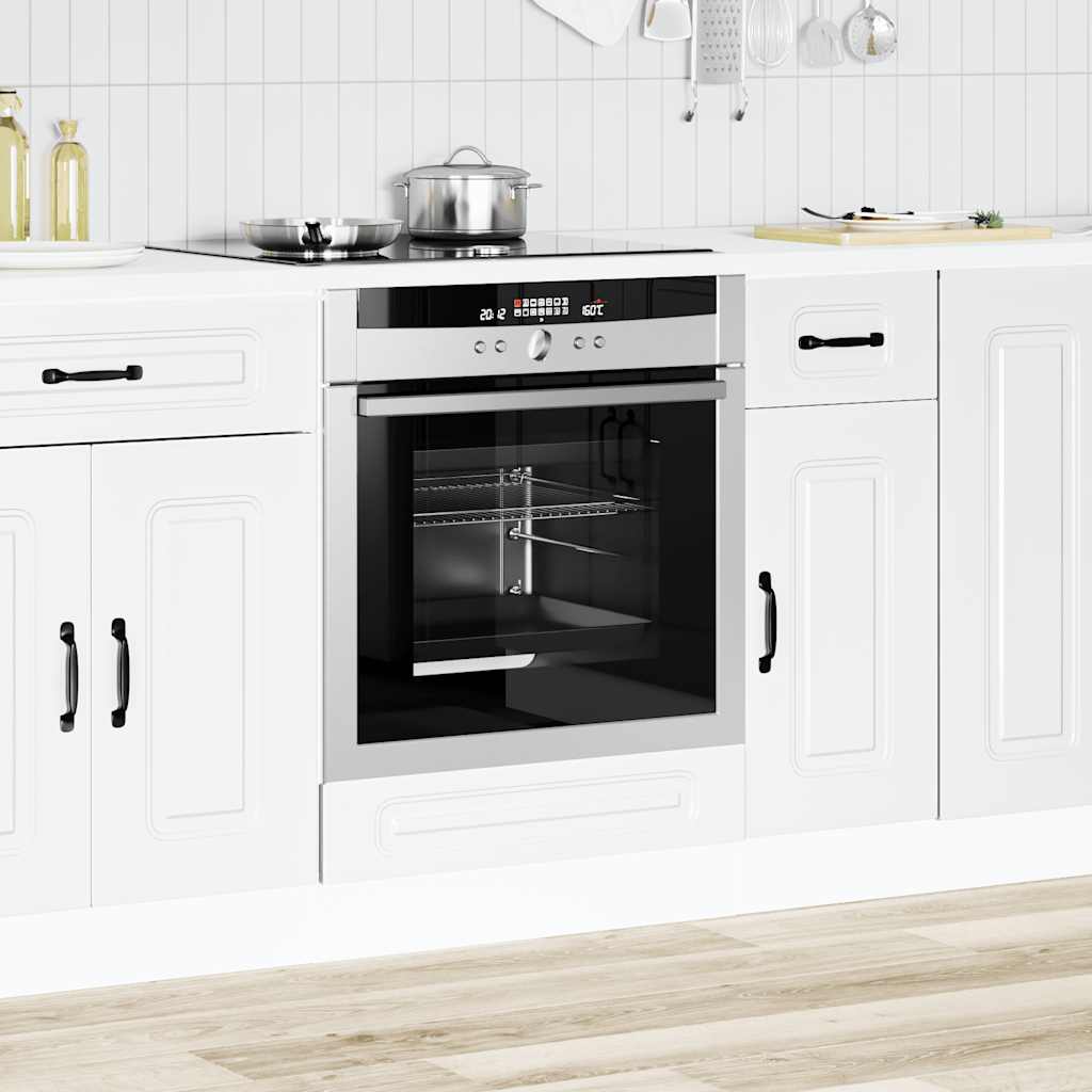 Ovenkast Kalmar bewerkt hout wit is nu te koop bij PeponiXL, paradijselijk wonen!