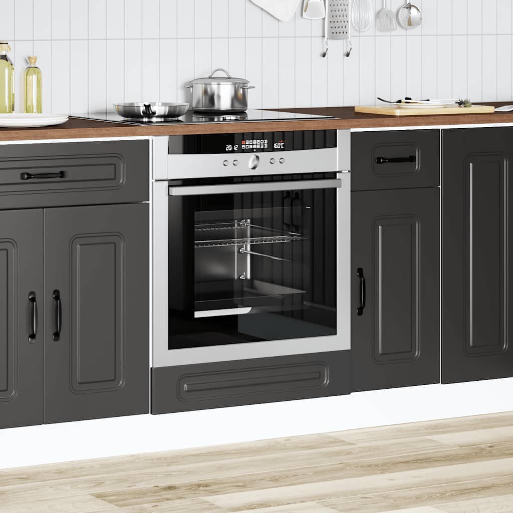 Ovenkast Kalmar bewerkt hout zwart is nu te koop bij PeponiXL, paradijselijk wonen!