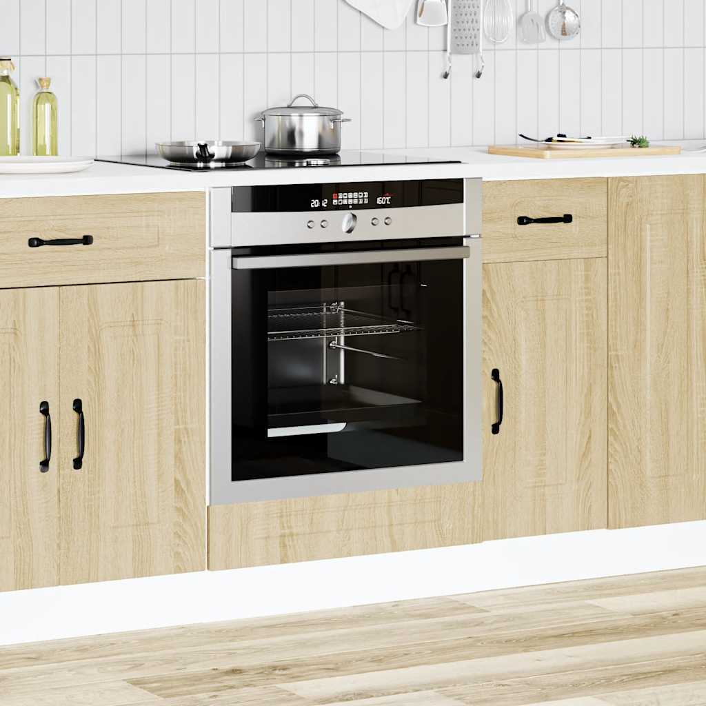 Ovenkast Kalmar bewerkt hout sonoma eikenkleurig is nu te koop bij PeponiXL, paradijselijk wonen!