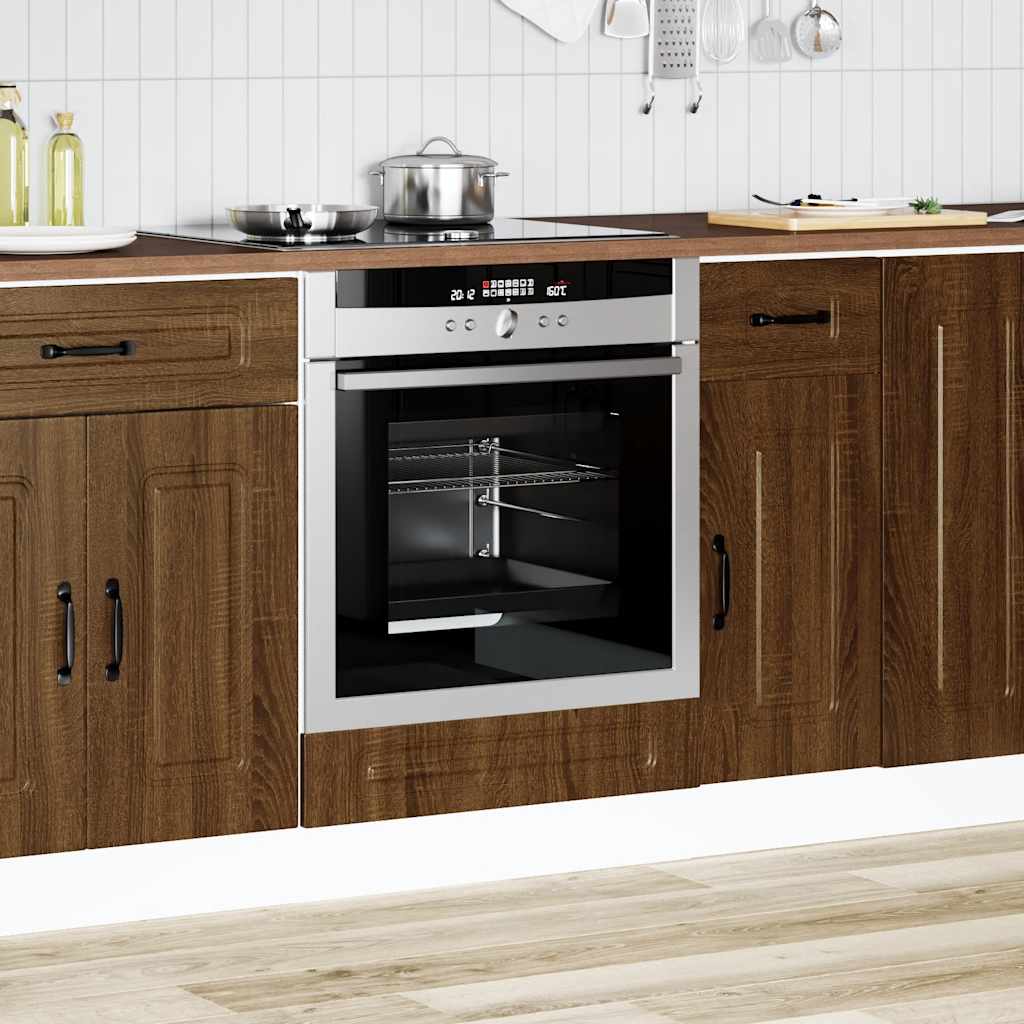 Ovenkast Kalmar bewerkt hout bruin eikenkleur is nu te koop bij PeponiXL, paradijselijk wonen!