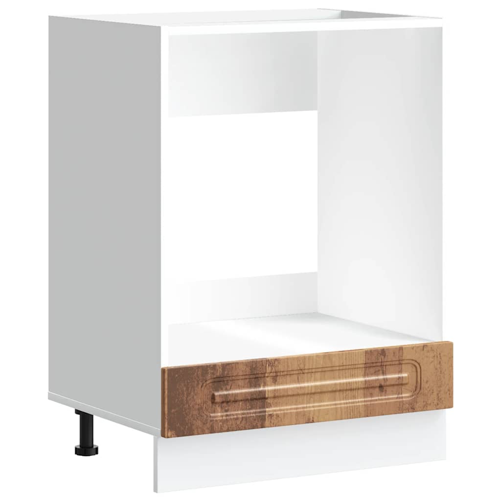 Ovenkast Kalmar bewerkt hout oud houtkleurig is nu te koop bij PeponiXL, paradijselijk wonen!