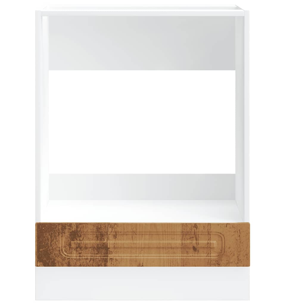 Ovenkast Kalmar bewerkt hout oud houtkleurig is nu te koop bij PeponiXL, paradijselijk wonen!