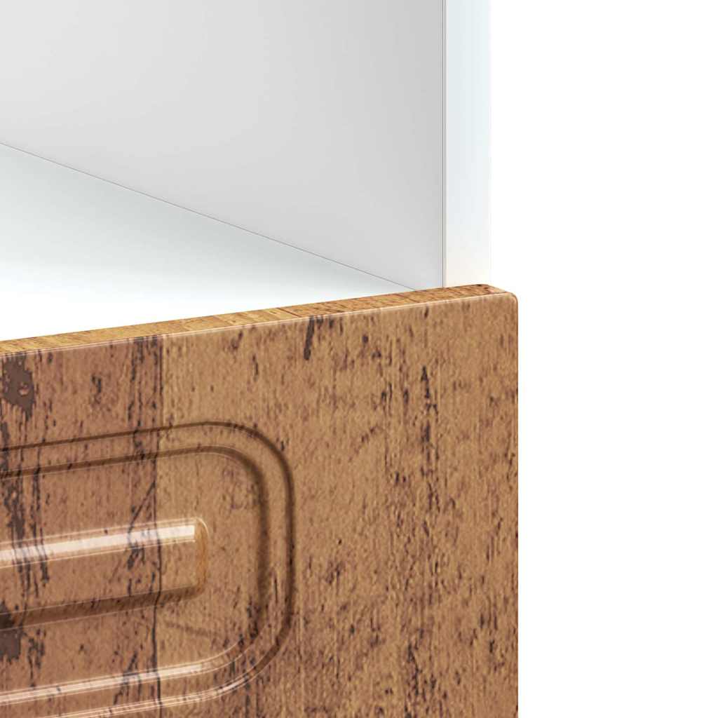 Ovenkast Kalmar bewerkt hout oud houtkleurig is nu te koop bij PeponiXL, paradijselijk wonen!