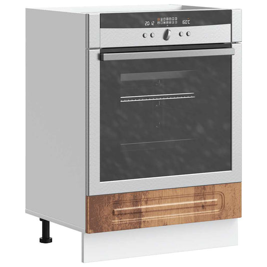 Ovenkast Kalmar bewerkt hout oud houtkleurig is nu te koop bij PeponiXL, paradijselijk wonen!