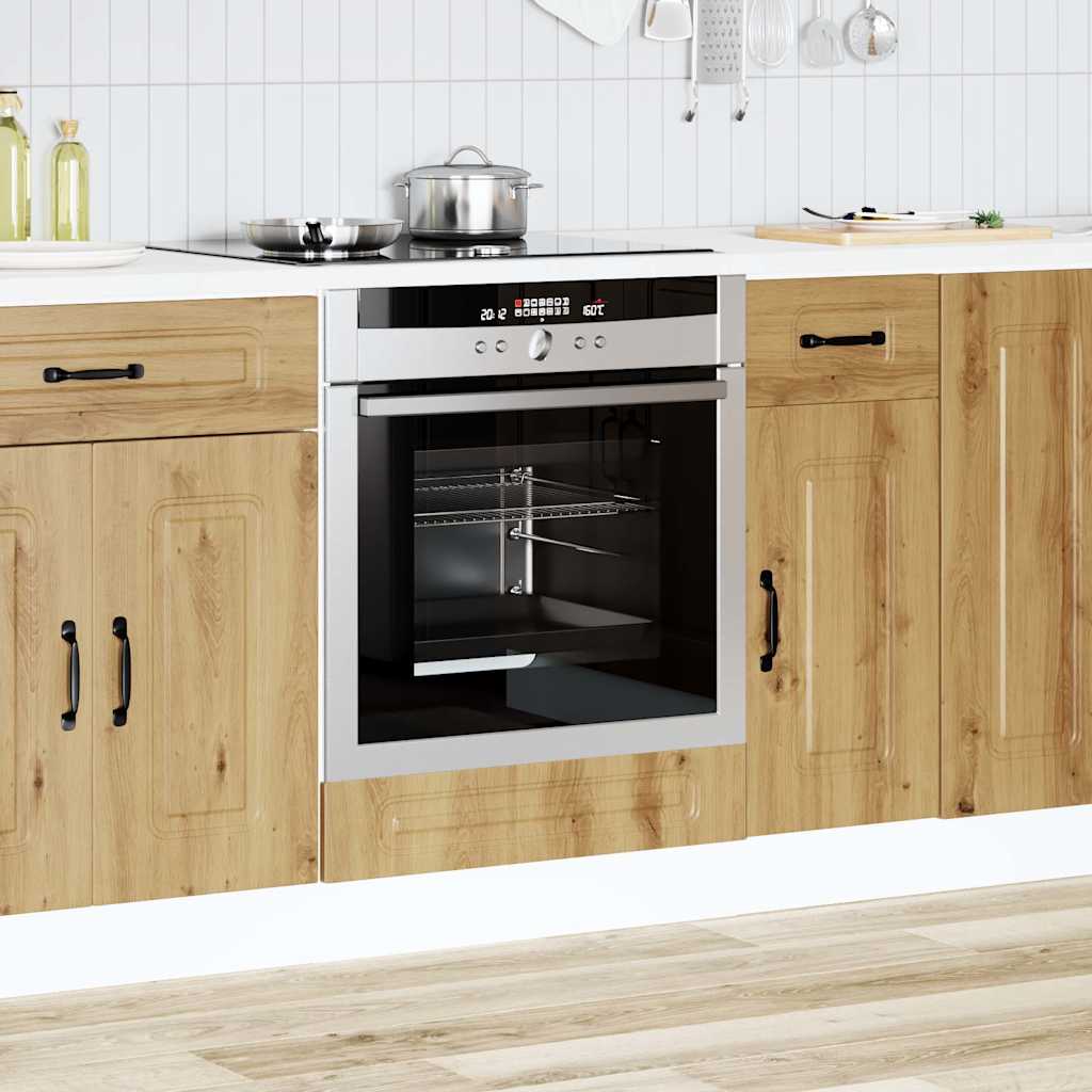 Ovenkast Kalmar bewerkt hout artisanaal eikenkleur is nu te koop bij PeponiXL, paradijselijk wonen!