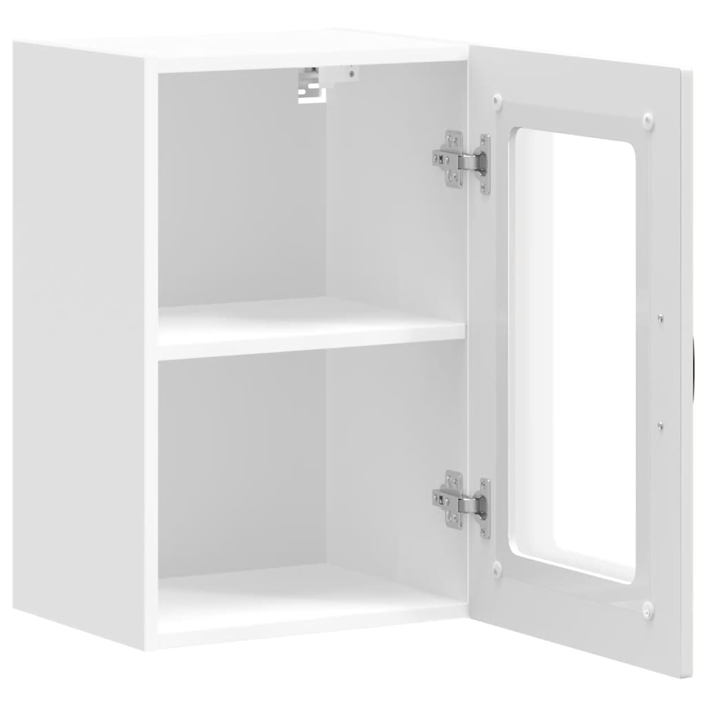 Keukenbovenkast met glazen deur Kalmar bewerkt hout wit is nu te koop bij PeponiXL, paradijselijk wonen!