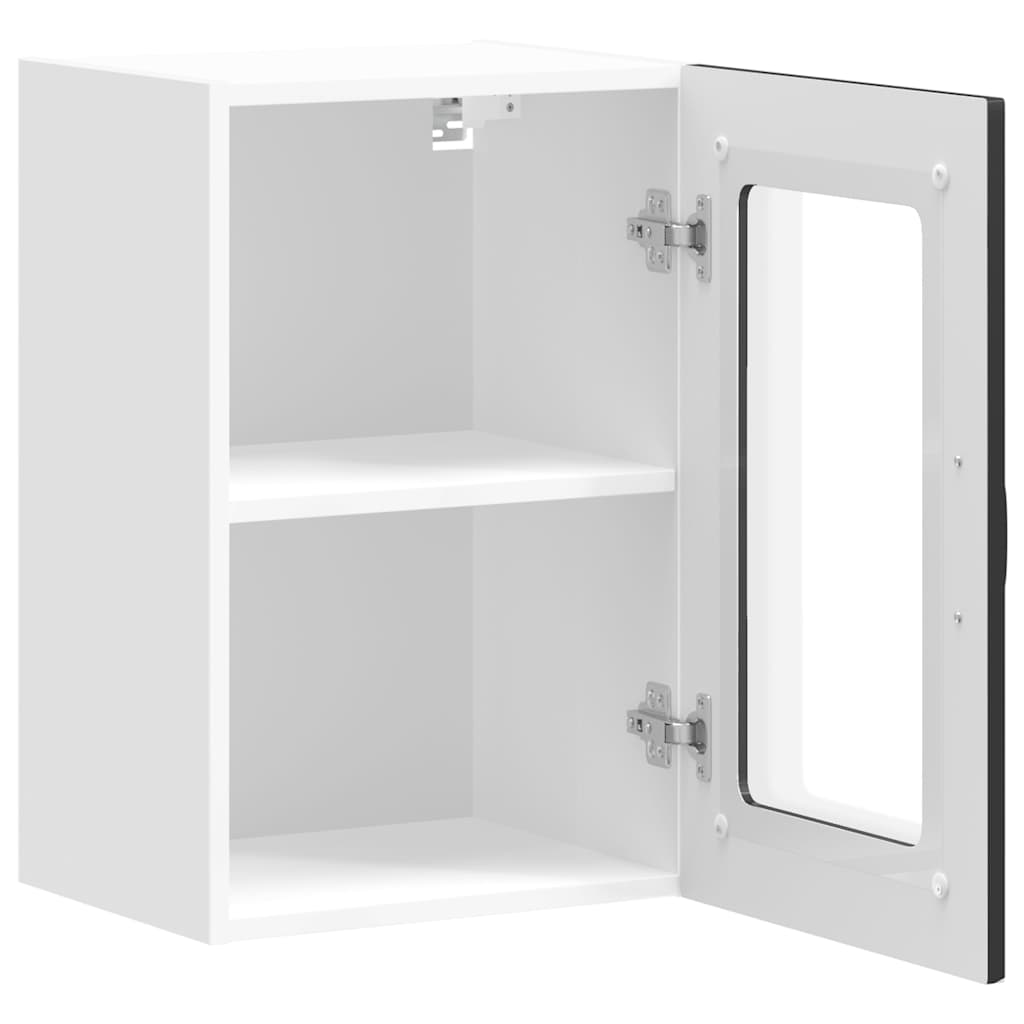 Keukenbovenkast met glazen deur Kalmar bewerkt hout zwart is nu te koop bij PeponiXL, paradijselijk wonen!