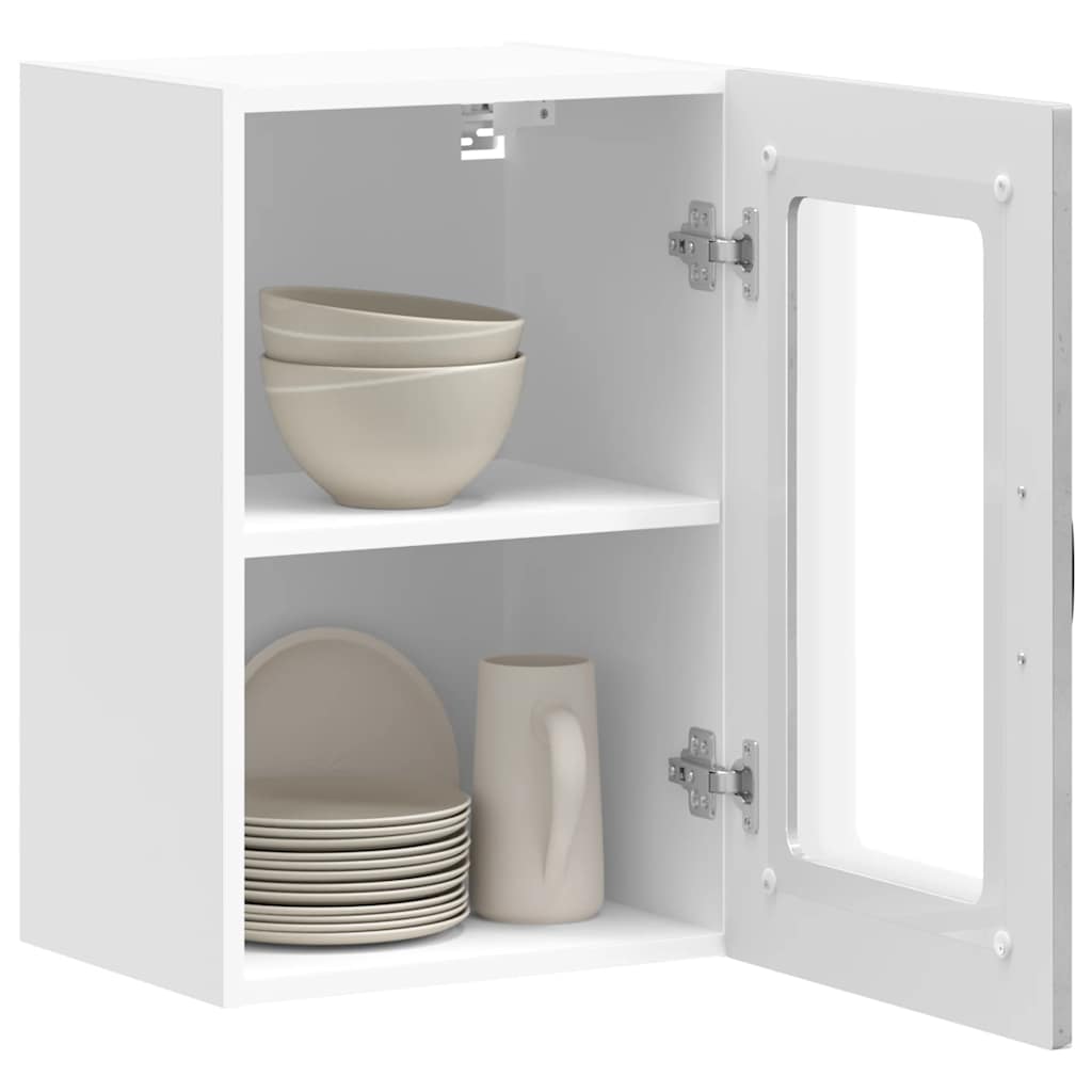 Keukenbovenkast met glazen deur Kalmar bewerkt hout betongrijs is nu te koop bij PeponiXL, paradijselijk wonen!