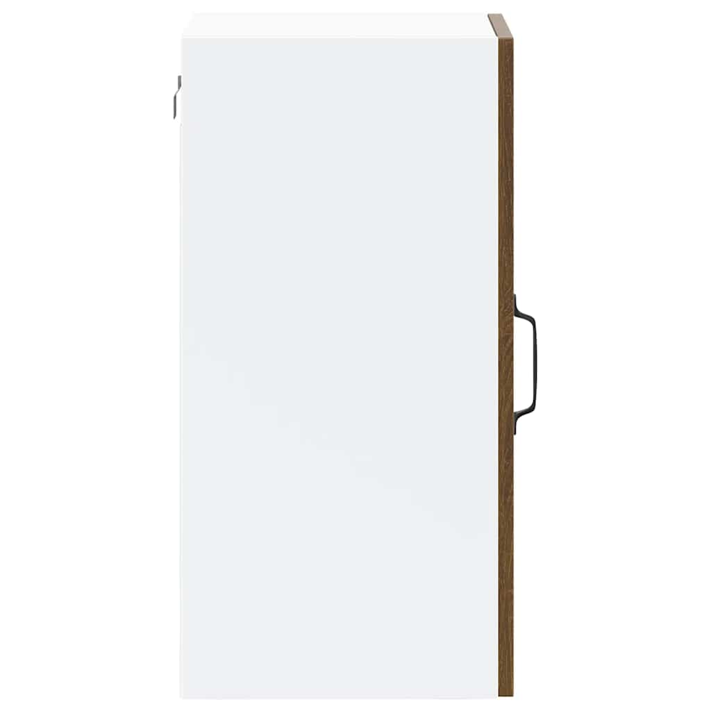 Keukenbovenkast met glazen deur bewerkt hout bruin eikenkleur is nu te koop bij PeponiXL, paradijselijk wonen!
