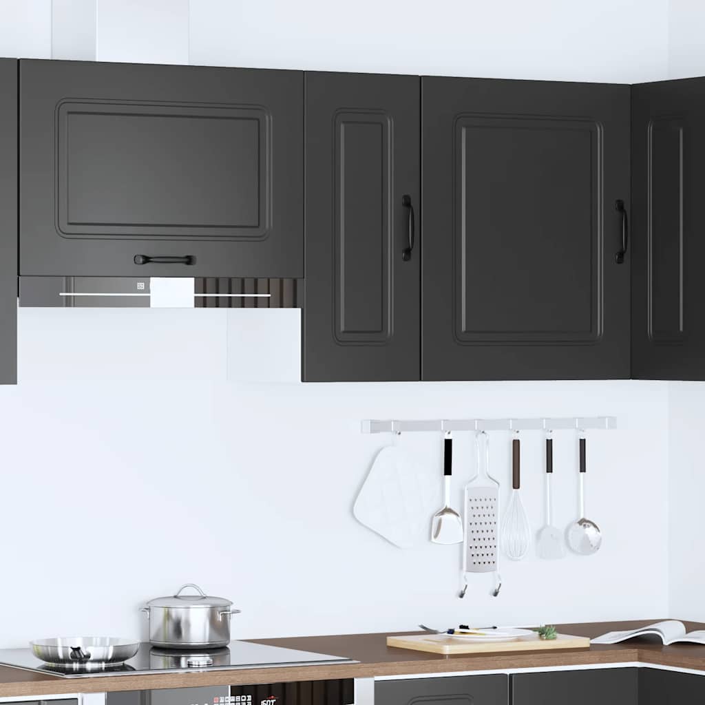 Keukenbovenkast Kalmar bewerkt hout zwart is nu te koop bij PeponiXL, paradijselijk wonen!