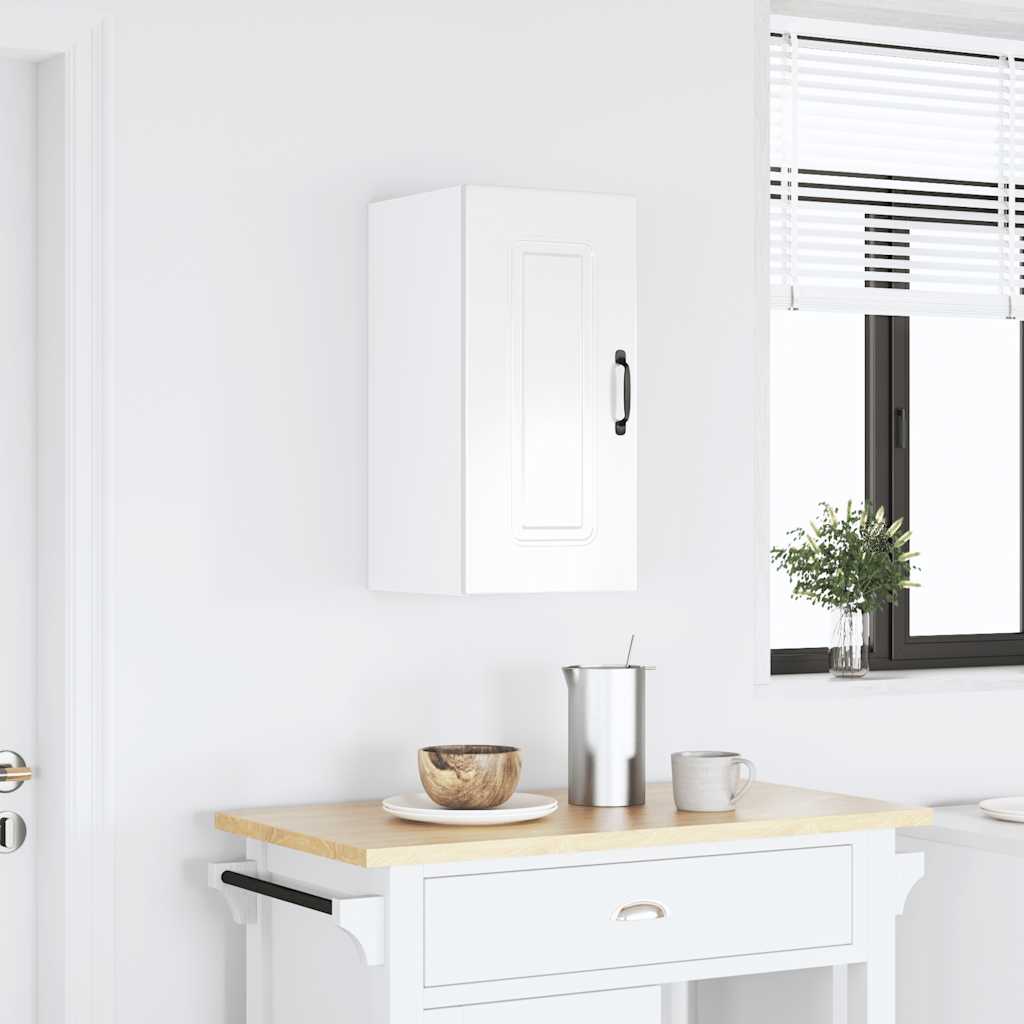 Keukenbovenkast Kalmar bewerkt hout hoogglans wit is nu te koop bij PeponiXL, paradijselijk wonen!