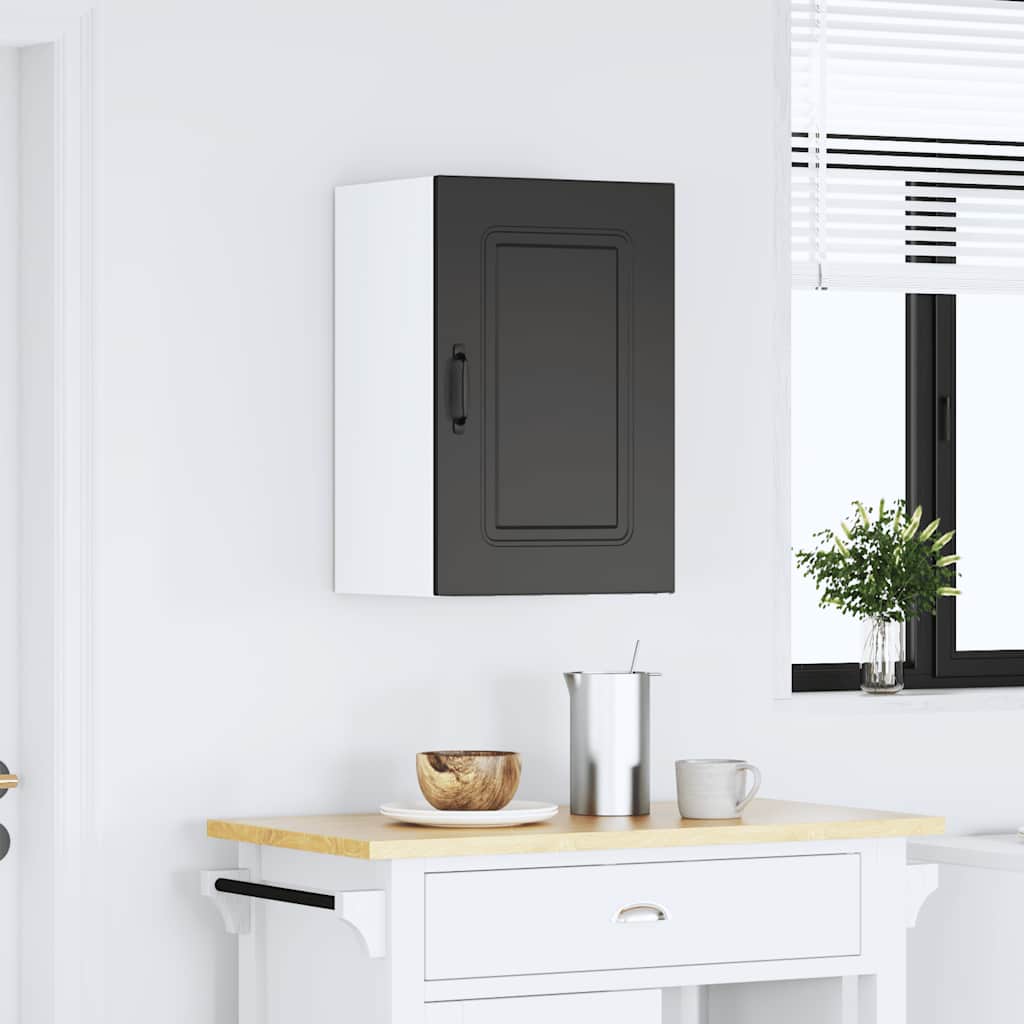 Keukenbovenkast Kalmar bewerkt hout zwart is nu te koop bij PeponiXL, paradijselijk wonen!